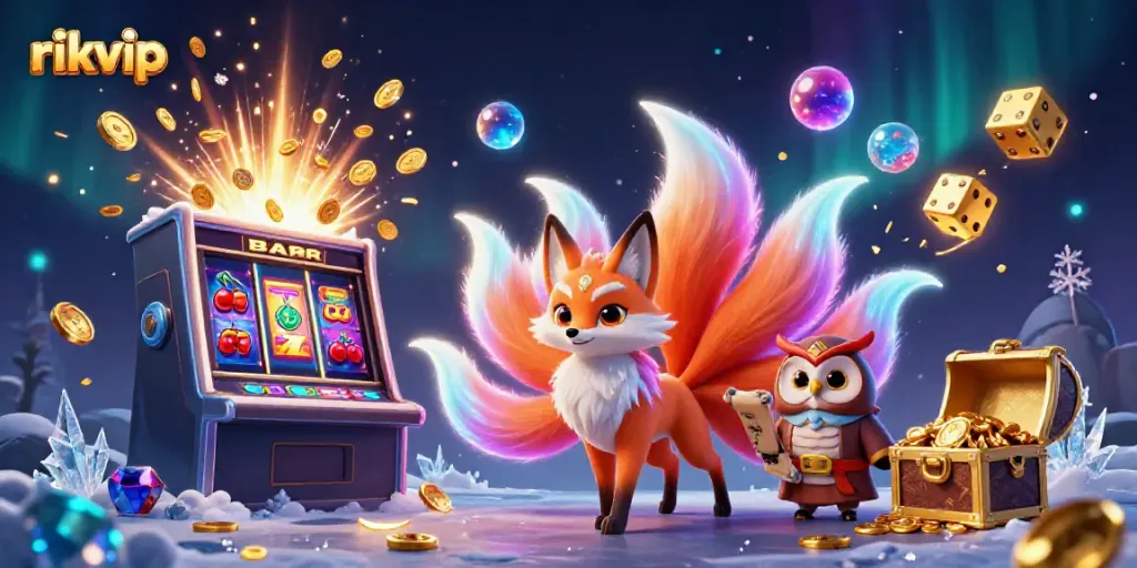 Engage in thrilling gameplay at rikvip, featuring luminous characters and captivating casino elements.