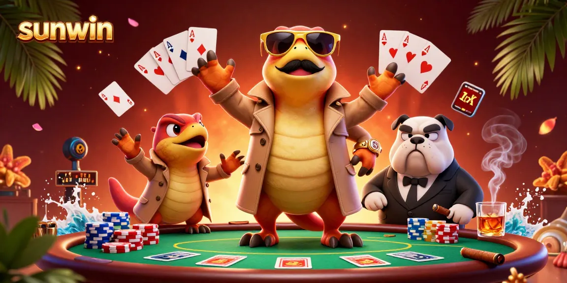 Experience sunwin's thrilling casino vibe with raptors sneaking into a VIP lounge.